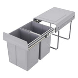 20L Each Dual Pull-Out Trash Can Easy Install Under Cabinet Kitchen Waste Bin with 2 Bins Slide out Recycling Garbage Can