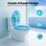 Resin Toilet Seat Marine Style, 360° Rotatable Toilet Cover with 220lbs Capacity,
