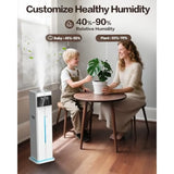 Cool Mist Humidifiers for Bedroom, Ultrasonic 2.4Gal 9L Quiet Top-Fill with Essential Oil Tray