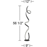 Modern Ribbon LED Floor Lamp with On-Off Switch, Matte Black Finish, Suitable for Living Room