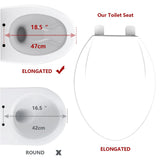 Elongated Toilet Seat with Quick-Release And Quick-Attach Plastic Toilet Seat with Soft Close