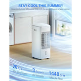White evaporative cooler w/ 4 ice packs, 7H timer and 70 oscillation,for office