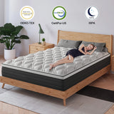 12"14" Gel Memory Foam Hybrid Pocket Spring Mattress Twin Full King Queen