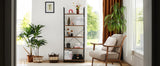 JHK 5 Tier Bookcase Bookshelf Modern Book Case For Books Corner Storage Organizer for Bedroom Home Office