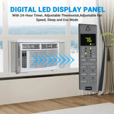 6000 BTU Smart Window Air Conditioner with WiFi - Cools Rooms to 250 Sq Ft,