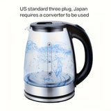 2L Glass Electric Kettle, 1000W Fast Boil with Auto Shut-Off, Transparent White Pot for Tea/Coffee