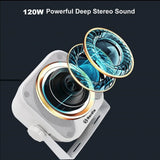 Herdio 4 Inch Portable Bluetooth Speaker Wired Waterproof 120W Sound Box Outdoor Boat Tractor
