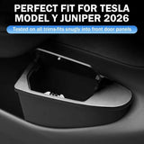 For Tesla Model Y Juniper 2025 2026 2PCS Front Door Trash Can Push-Open Lid Car Door Storage Box
