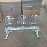 Three-person transparent plastic row chair Square waiting  Hospital bench
