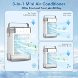 Portable Air Conditioner, Personal Evaporative Air Cooler with Dual Tank