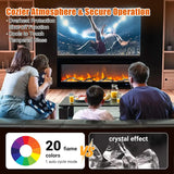 Electric Fireplace Heater, Compatible with Alexa & WiFi, Touch Screen