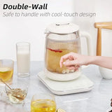 Health Pot, 1.5L Double-Layer Glass Electric Kettle with Stew Pot, 9-in-1 Multi-Function Tea Maker
