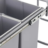 20L Each Dual Pull-Out Trash Can Easy Install Under Cabinet Kitchen Waste Bin with 2 Bins Slide out Recycling Garbage Can