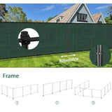 5'Hx12'W Outdoor Freestanding Privacy Screen Fence Panels with Iron