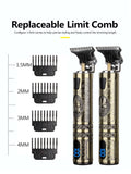 T9 LCD Electric Hairdresser Oil Shaving Head Electric Pusher Carving Electric Pusher Clipper Hair Precision
