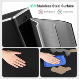 Recycling Rubbish Bin,Stainless Steel Kitchen Bin,Trash Garbage Can,Pedal Waste bin,60 L-2 x 30 Litres,with Soft Close Lid,Black
