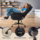 Cross Legged Office Chair with Footrest, High Back Criss Cross Chair with