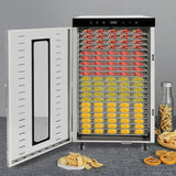 1700W Commercial Food Dehydrator 20 Stainless Steel Trays, Large Machine Capacity Food Dryer
