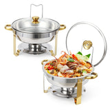 2/4 Pack Chafing Dish Buffet Set, 5QT Buffet Servers and Warmers, Round Catering Warmer