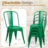 Furmax Metal Dining Chair Indoor-Outdoor Use Stackable Classic Trattoria Chair Chic Dining Bistro Cafe