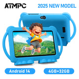 ATMPC 7 inch Android 14 kids Tablet, 4GB RAM+32GB ROM