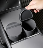 Car Trash Can with Lid, Fits Auto Home Office, Small Cup Holder Door Pocket Garbage Bin