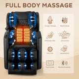 Massage Chair Recliner with Heating, Airbags, Foot Roller, Bluetooth Speaker