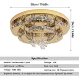 Luxury Gold K9 Crystal Ceiling Lamp Dimmable Led Chandelier Modern Living Dining