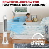 Honeywell QuietSet Whole Room Oscillating Tower Fan with Remote, White