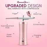 Nail Airbrush Kit with Compressor 48PSI Rechargeable Cordless Professional Air Brush Se