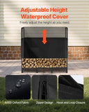 Firewood Rack With Waterproof Cover, 4 Ft Outdoor Firewood Holder, 1/4 Cord Storage