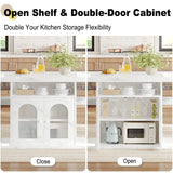 63" Rectangle Dining Table Seats 4-6 Faux Marble Top Storage Shelves Cabinet Kitchen Home Apartment White