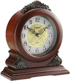 Decorative Chime Wood Mantle Clock Battery Operated for Living Room Decor