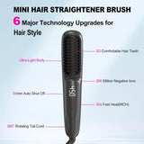 Hair Straightening Comb, Negative Will Not Damage Hair, Wireless and Portable for Home Use, Rechargeable Hair Straightener, Dual-Purpose Electric Hairdressing Comb for Straight and Curling