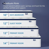 Crystli Queen Mattress 14 Inch-Medium Firm Support, Pressure & Pain Relief