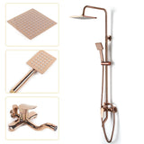 Luxury Shower Faucet Rainfall Shower Head Combo Set Wall Mounted Mixer Valve Bathroom Shower Combo System