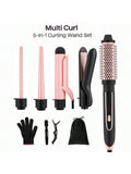 Heikki Vision 5-in-1 Curling Iron Set, including a curling comb and 4 interchangeable