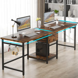 Tribesigns 78.74’’ Two Person Desk with 2 Drawers, Long Double Computer Desk