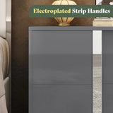 Nightstand Set of 2, Modern End Table with Drawers, High Gloss UV Finish