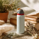 Owalaa creamy white 32oz/945ml stainless steel insulated water bottle with straw