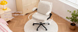 TCGBKAF Black Criss Cross Chair with Wheels&Flip-Up Arms, 25" Seat Cross Legged Office Chair with Flip-Up Back, Ergonomic Computer Desk Chair, Adjustable