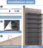 30 Pairs 10-Tier Hanging Rack with Deep Pocket for Closet Storage