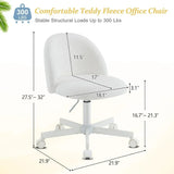 VINGLI White Modern Velvet Vanity Chair with Back - Silent Wheels Stylish Comfortable