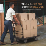 Collapsible Heavy-Duty Push Cart Dolly for Moving Large Items | Swivel Platform Hand Truck | Space-Saving Furniture Lifting Aid
