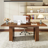Tribesigns Dining Table for 6 to 8, 63-Inch Rectangular Wooden Kitchen Table with Storage