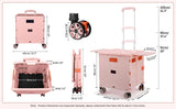 55L Foldable Utility Cart Folding Shopping Cart with Magnetic Lid Telescopic Handle Wear-Resistant