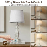Dimmable Table Lamps Set of 2, Rustic Farmhouse Table Lamps for Living Room