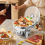 2/4 Pack Chafing Dish Buffet Set, 5QT Buffet Servers and Warmers, Round Catering Warmer