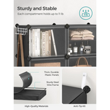 SONGMICS Shoe Rack, 6 Cubes With Doors, 24 Pair For Bedroom,  Plastic