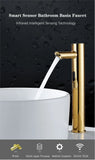 Gold Automatic Infrared Sensor Faucet Deck Mount Smart Touch Hand Free Inductive Water Tap Bathroom Sink Basin Faucets Water Tap